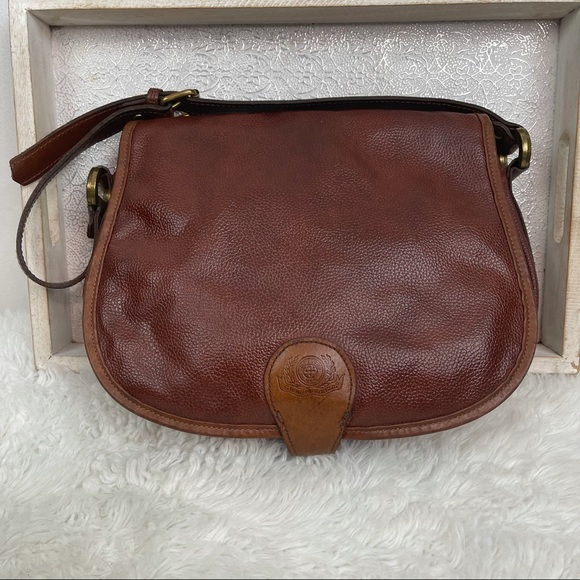 Stone Mountain Leather Brown Saddle Bag EUC - Picture 2 of 16